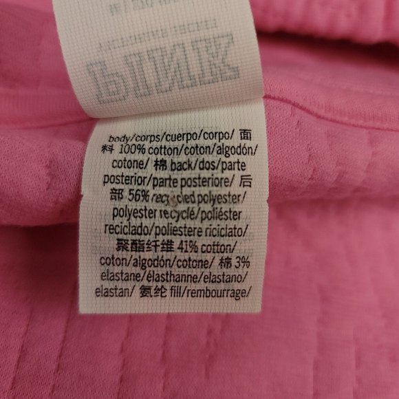 Victorias Secret Womens M Coat Pink Cotton Quilted Full Zip Jacket Pockets Soft - Picture 11 of 11
